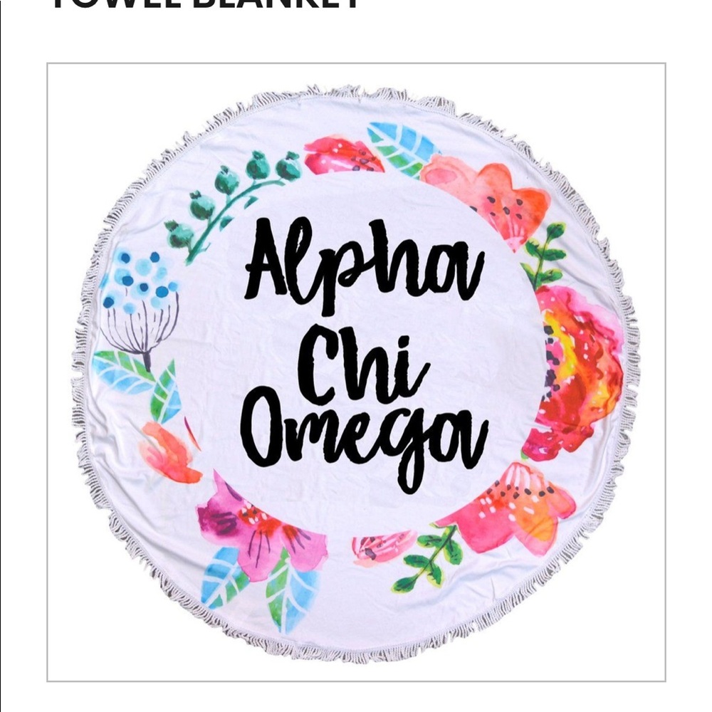 Alpha Chi Omega Fringe Towel Blanket